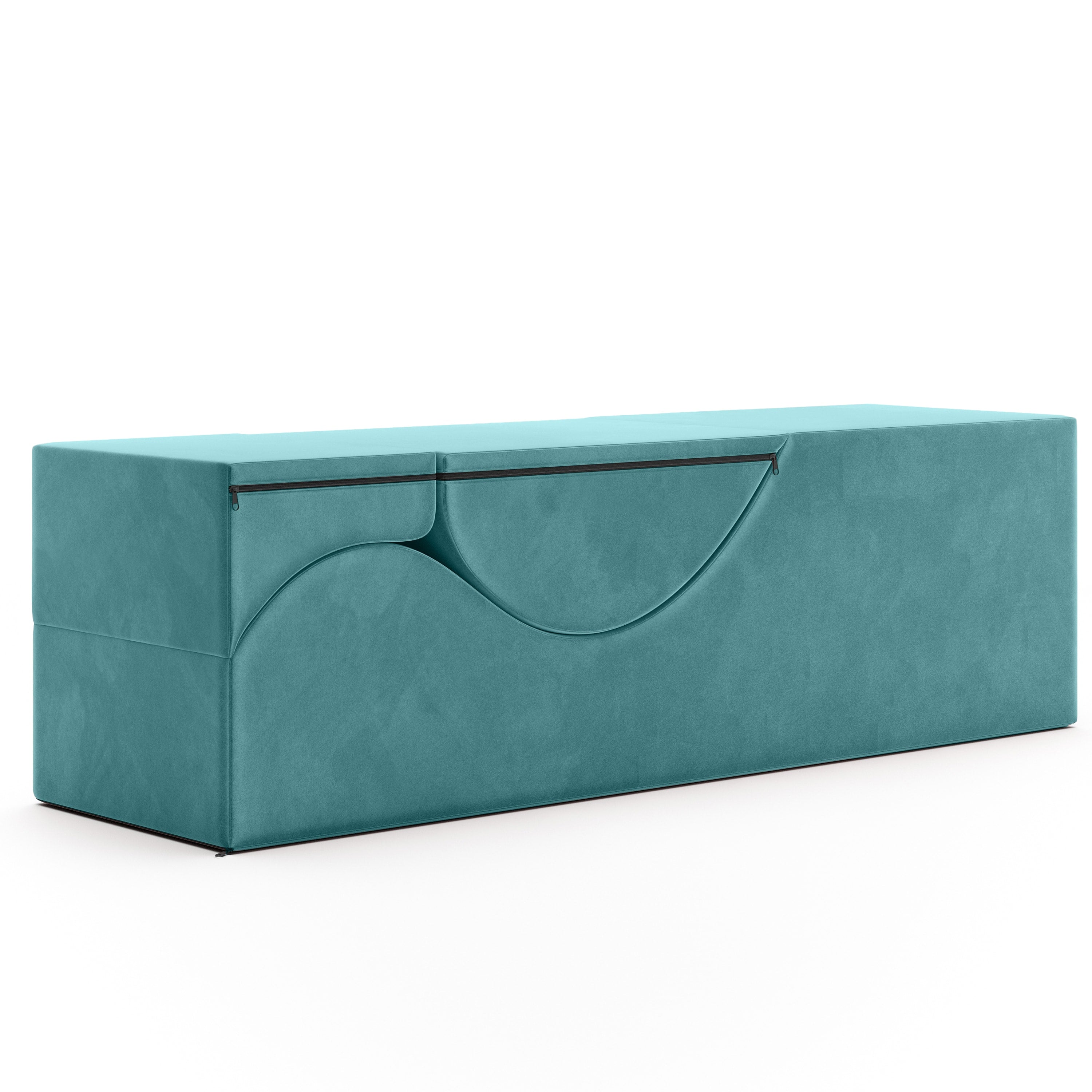 Aria XL Flip Chaise 22 Inch Wide - Convertible XL Sex Chair and Bed Bench, Teal