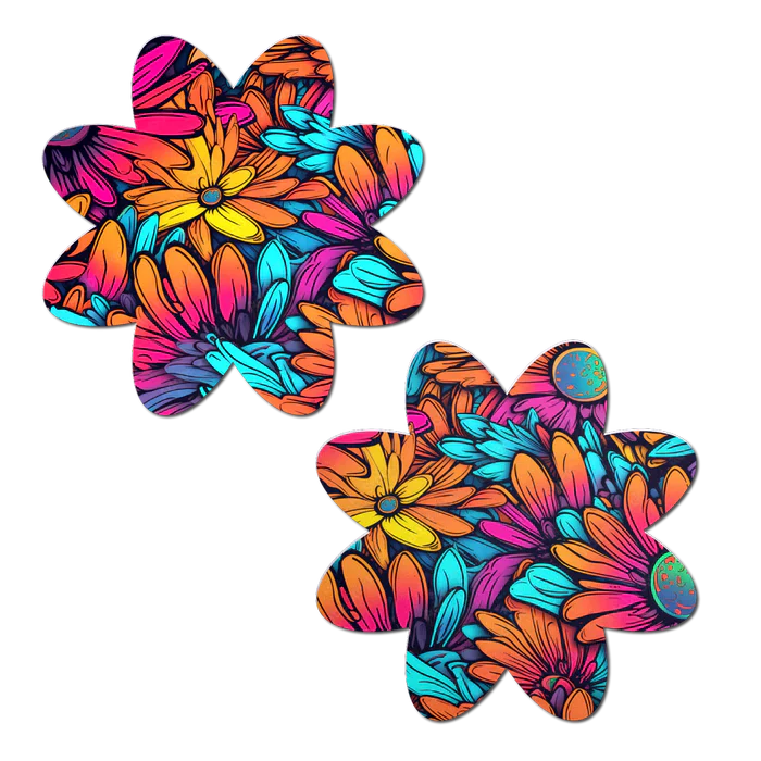 Neon Flowers Petal Breast Pasties