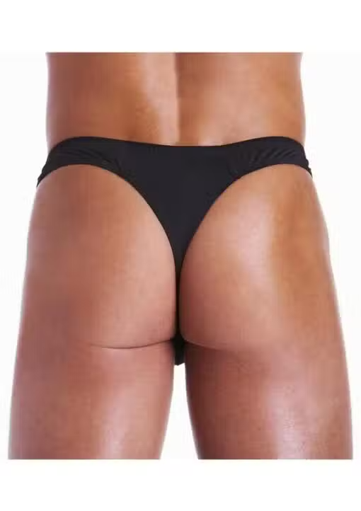 FUNDIES  Unzip It Thong w/ zoro mask - OS - BLACK
