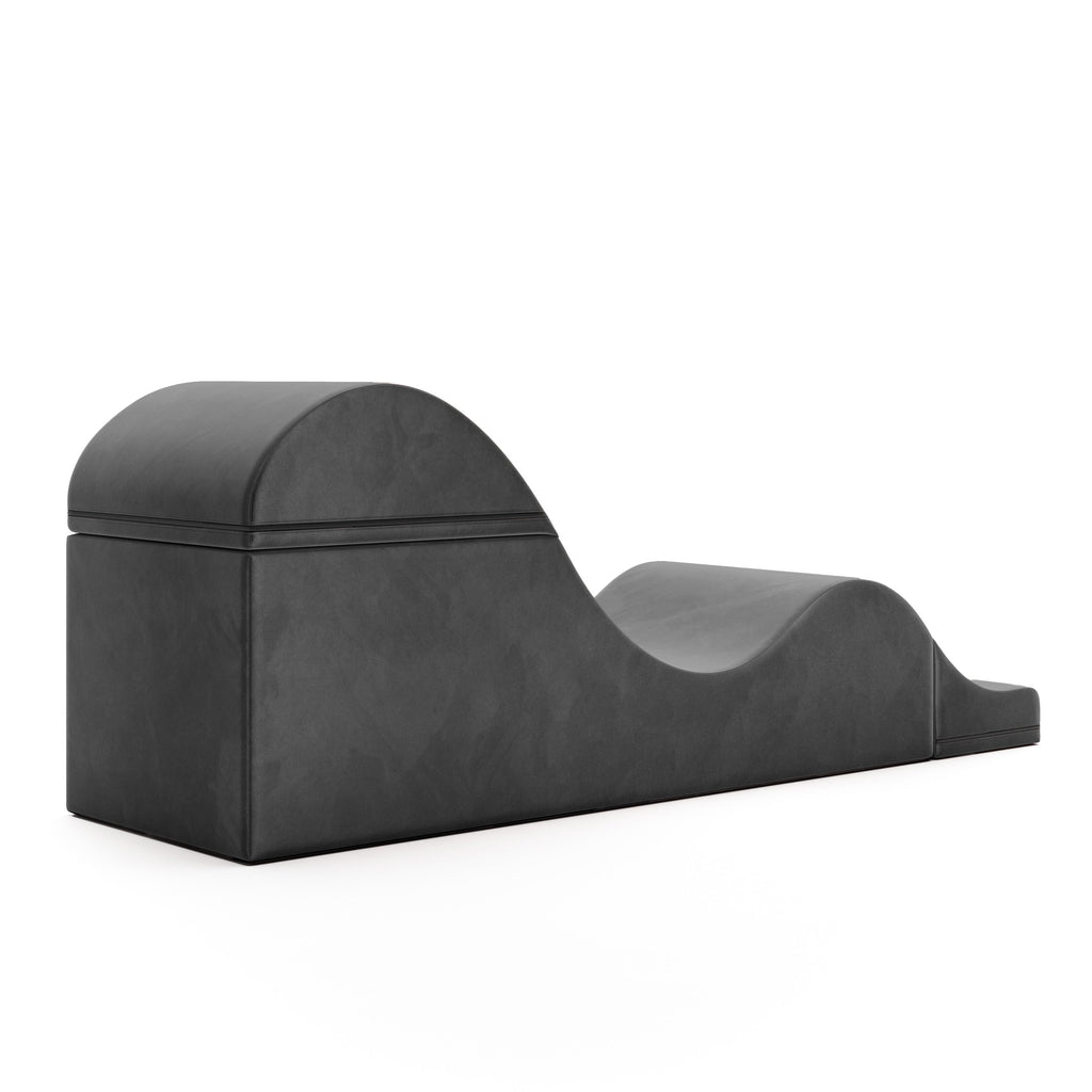 Aria XL Flip Chaise 22 Inch Wide - Convertible XL Sex Chair and Bed Bench, Black