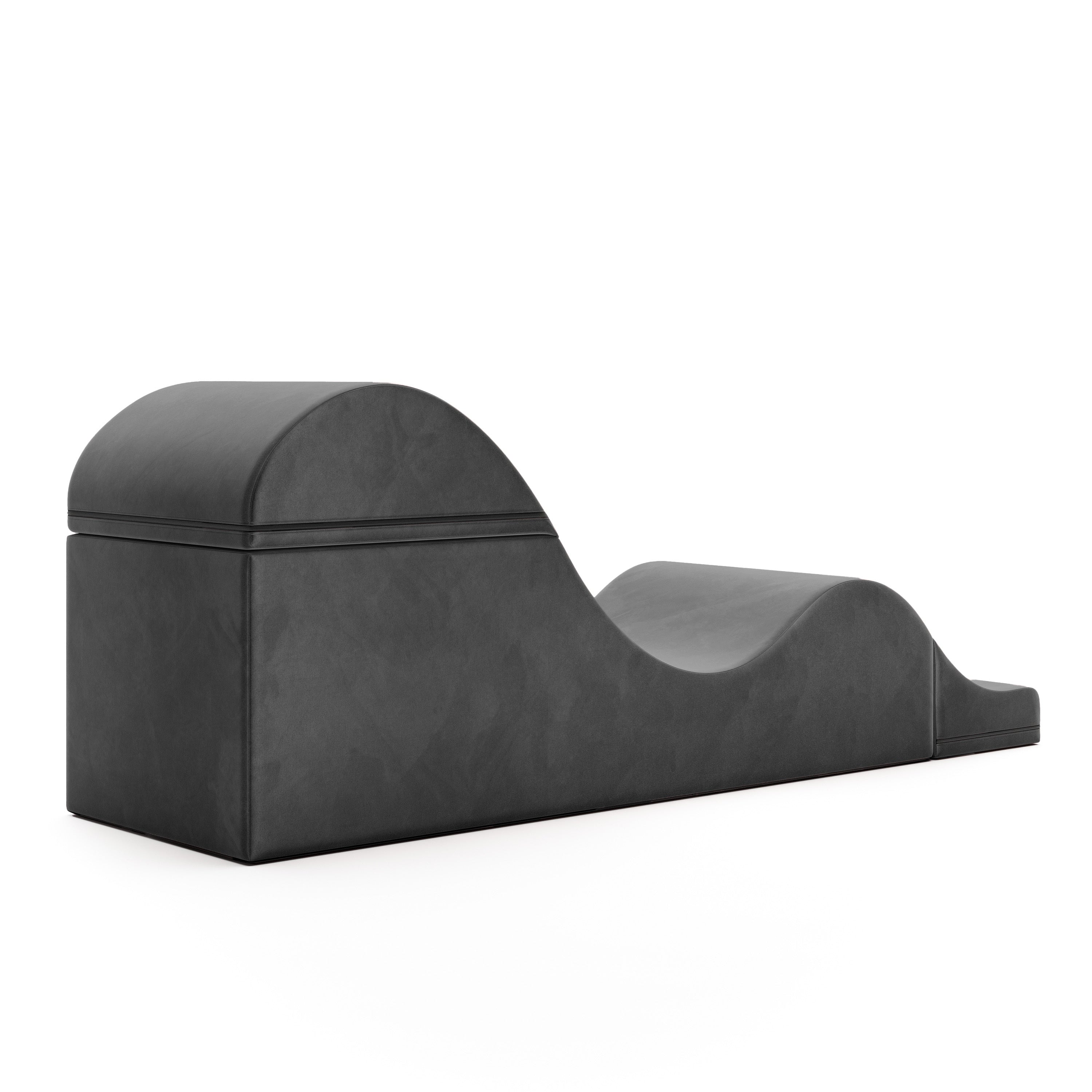 Aria XL Flip Chaise 22 Inch Wide - Convertible XL Sex Chair and Bed Bench, Black