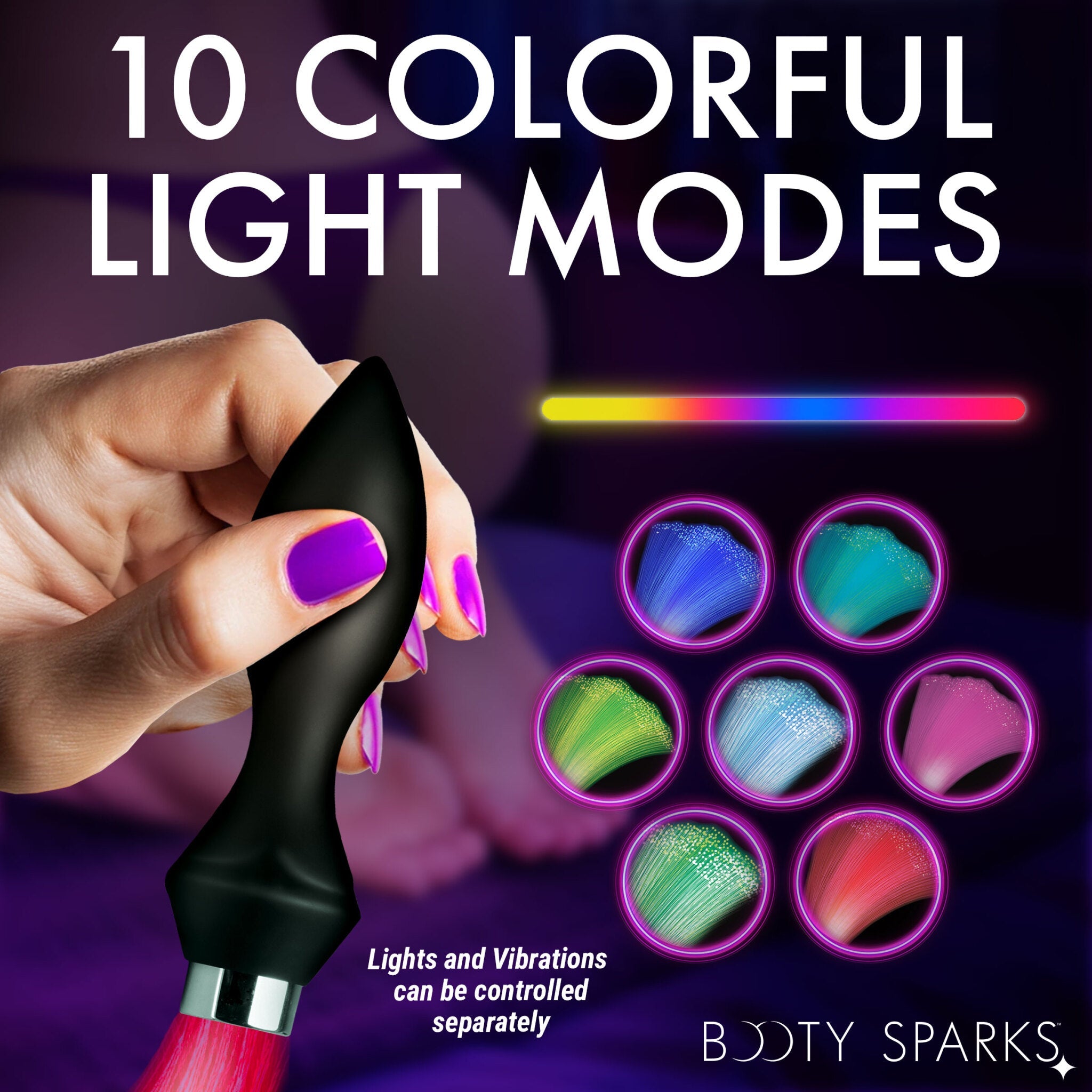 Vibrating Silicone Optical Fiber Butt Plug