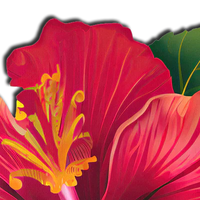 Tropical Vibrant Red Hawaiian Hibiscus Botanical Flower Breast Pasties