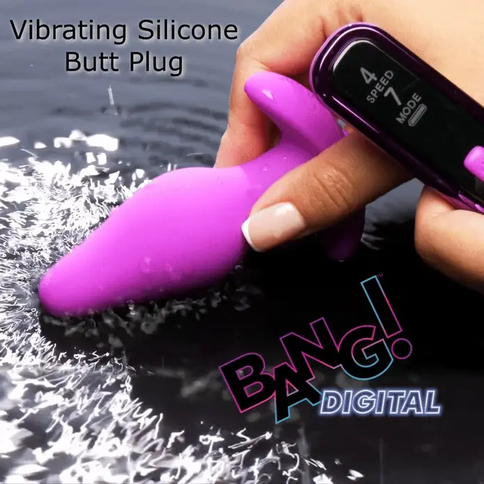 Vibrating Silicone Butt Plug with Digital RC