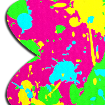 Neon Pink Graffiti Paint Splatter Petal Breast Pasties