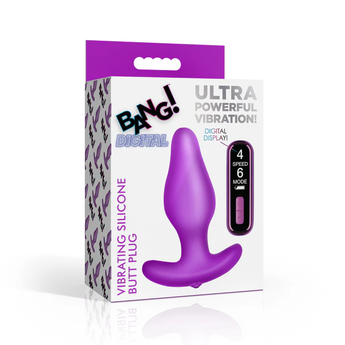Vibrating Silicone Butt Plug with Digital RC