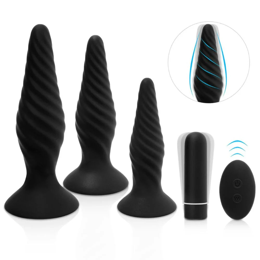 TESTER - Idris R/C Vibrating Anal Plug Set 5pc