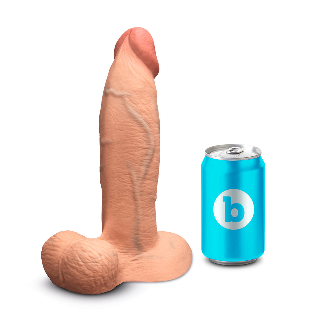 Slipskin Realistic Silicone Dildo - 9" Girthy Mocha