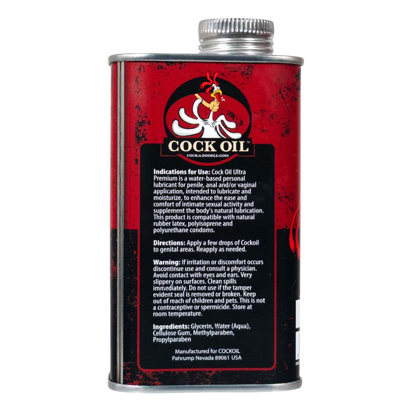 Huile de Pénis Lubrifiant à Base d'Eau – Boîte Métallique avec Doublure Plastique Intérieure 9 oz