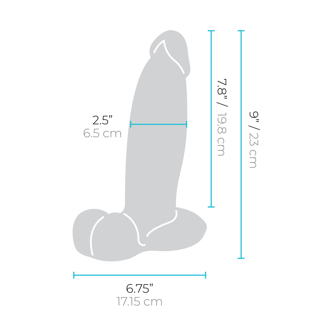 Slipskin Realistic Silicone Dildo - 9" Girthy Mocha