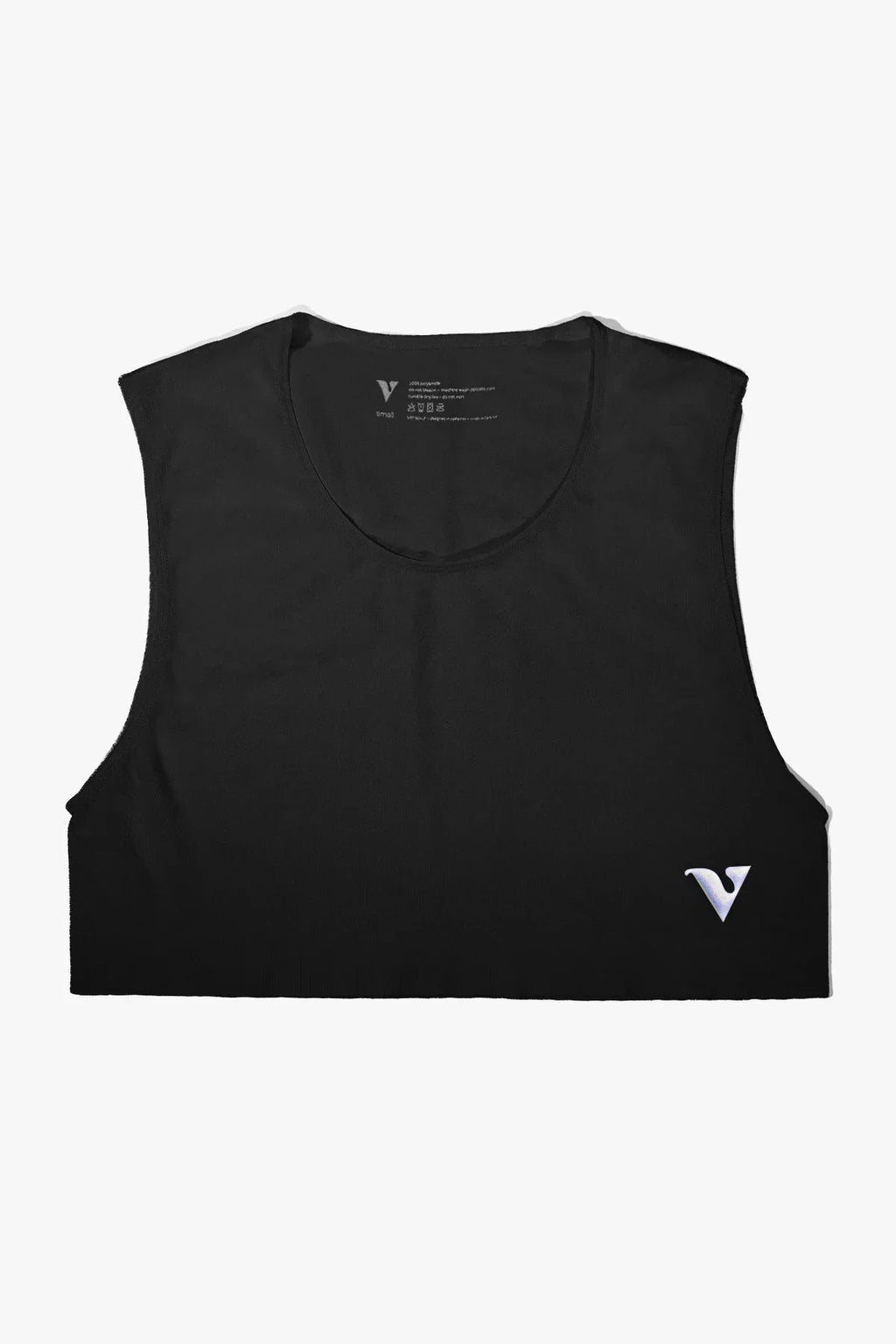 Unisex Medium - Mini Crop Top Sheer - Black