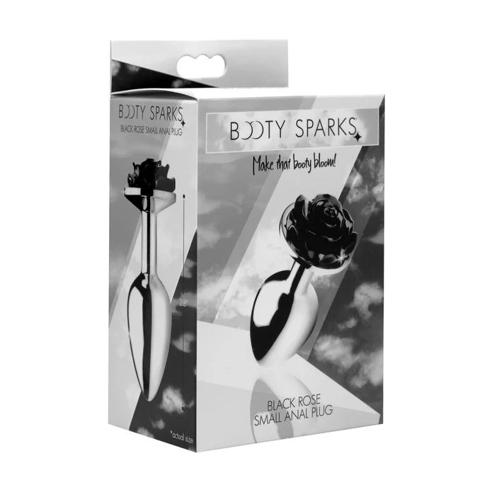 Black Rose Anal Plug - Small - Black