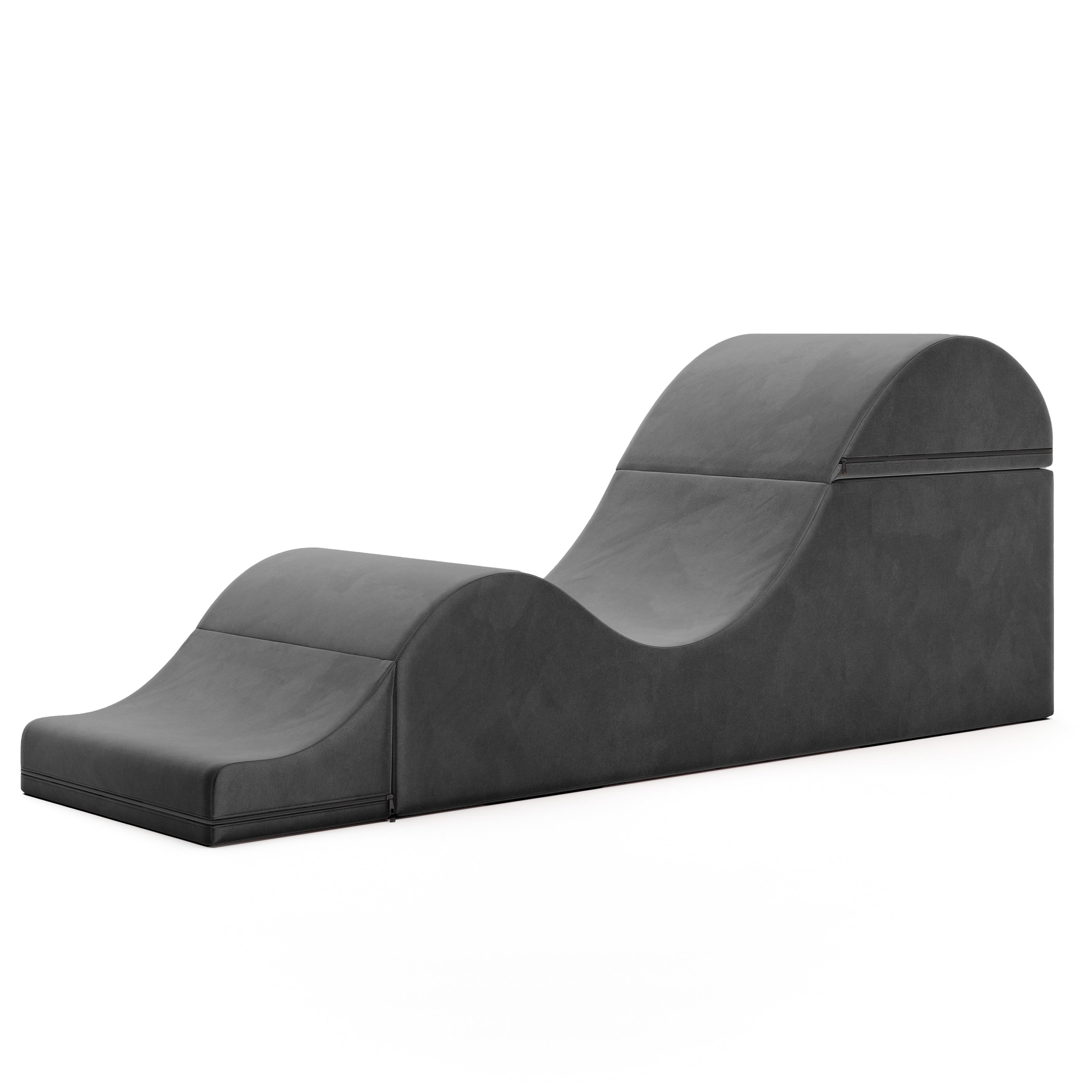 Aria XL Flip Chaise 22 Inch Wide - Convertible XL Sex Chair and Bed Bench, Black