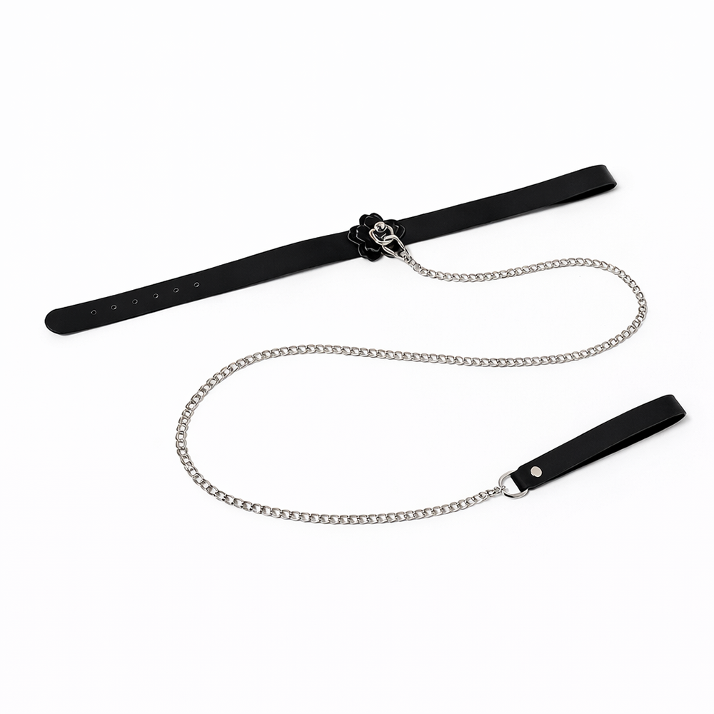 HEAT TEASE - FLOWER COLLAR - BLACK/PINK