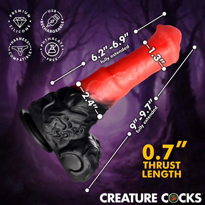 Centaur Thrusting & Vibrating Silicone Dildo w/ RC