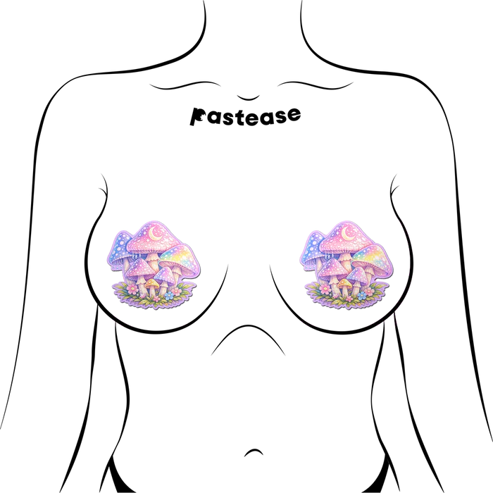 Pastel Celestial Fairycore Mushroom Breast Pasties