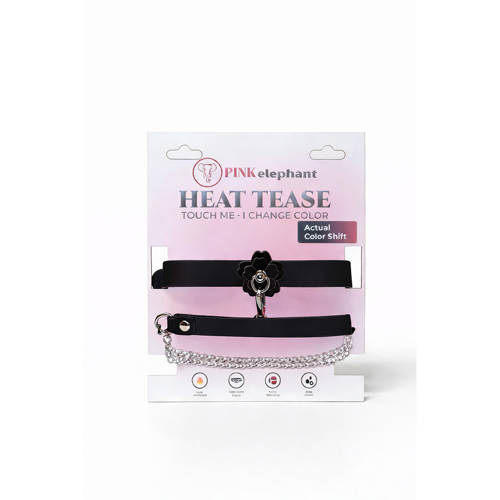 HEAT TEASE - FLOWER COLLAR - BLACK/PINK