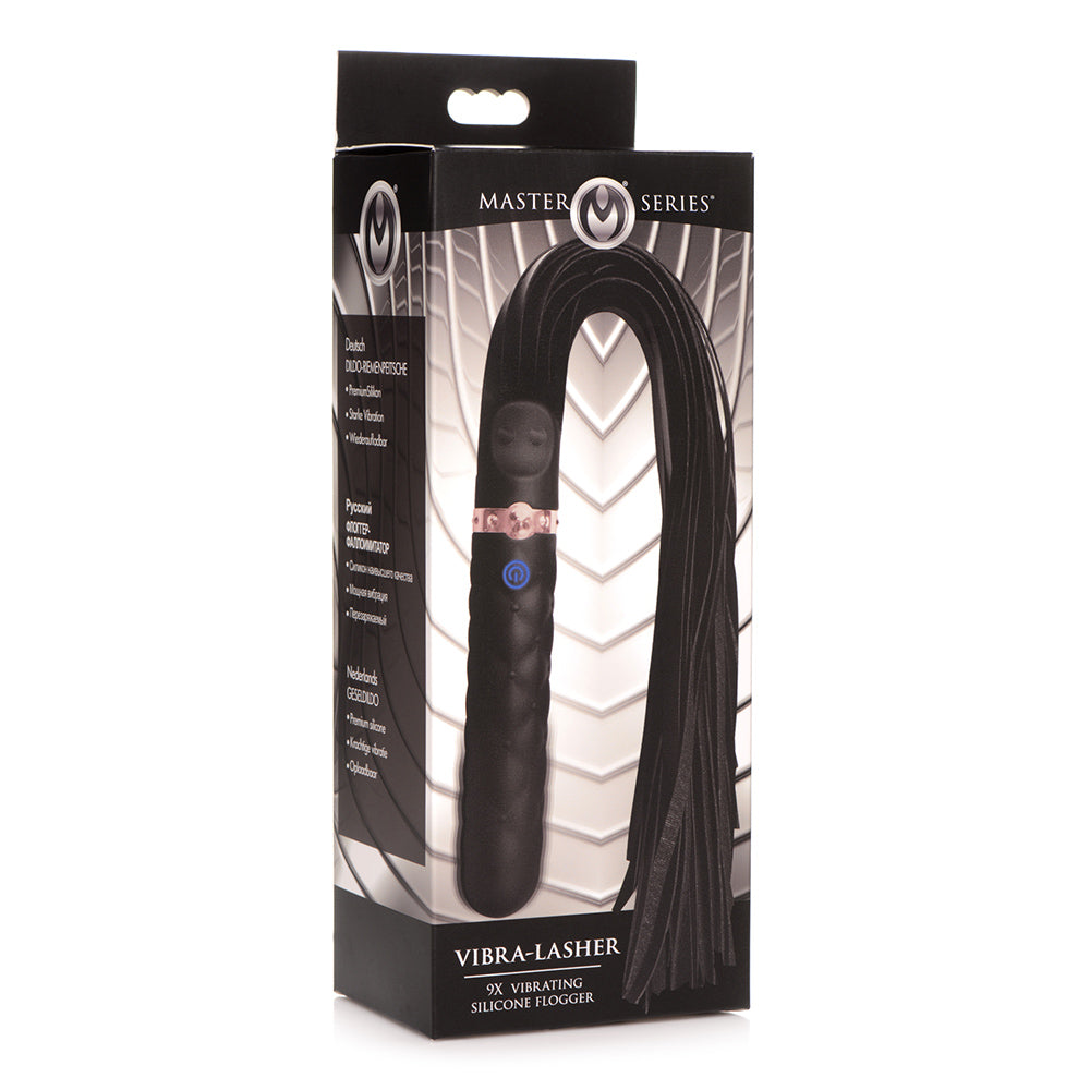 Vibra-Lasher 9X Vibrating Silicone Dildo Flogger