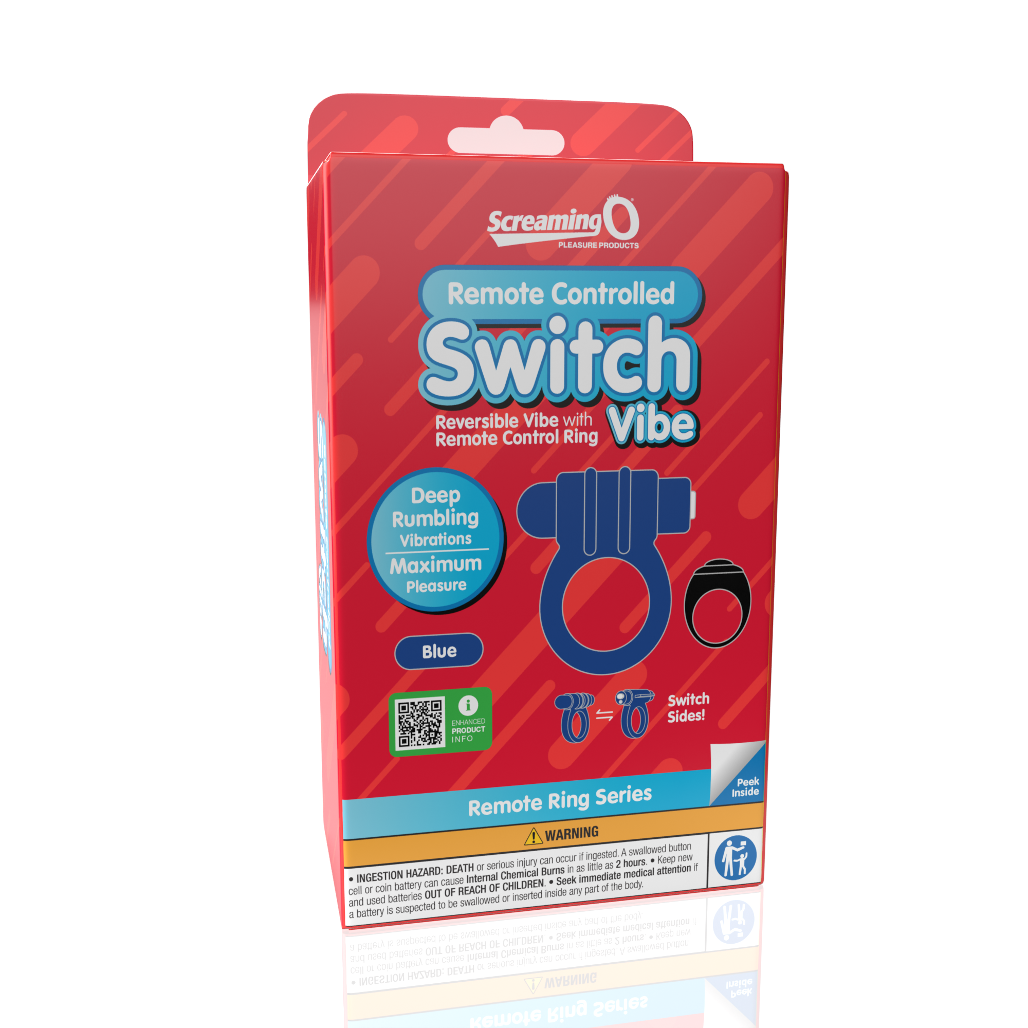 Screaming O Remote Controlled Switch Vibrating Ring - Blue