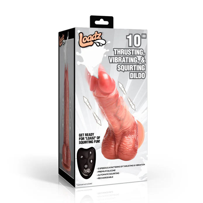 JOCK Thrusting, Vibrating, & Squirting Dildo w/ remote