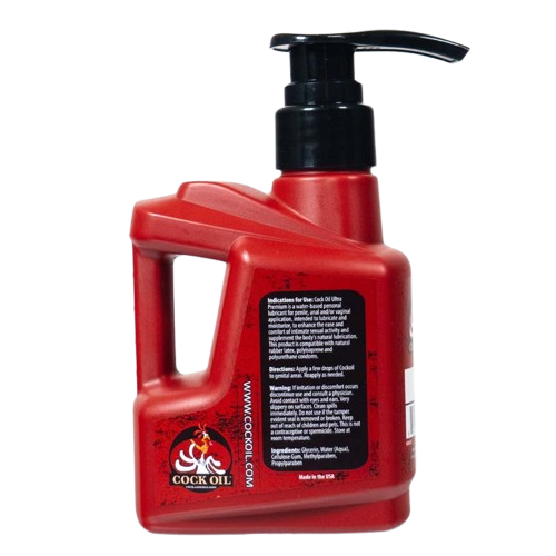 Lubrifiant à base d’eau Cock Oil – bouteille en plastique avec pompe, 10 oz