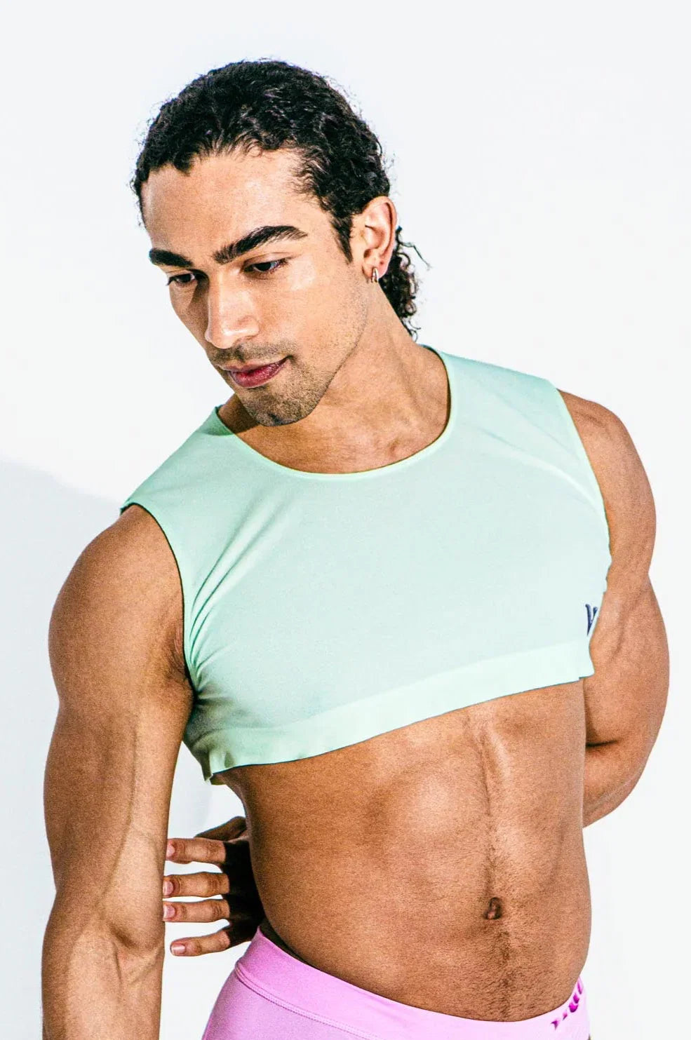 Unisex Small - Mini Crop Top Sheer - Mint