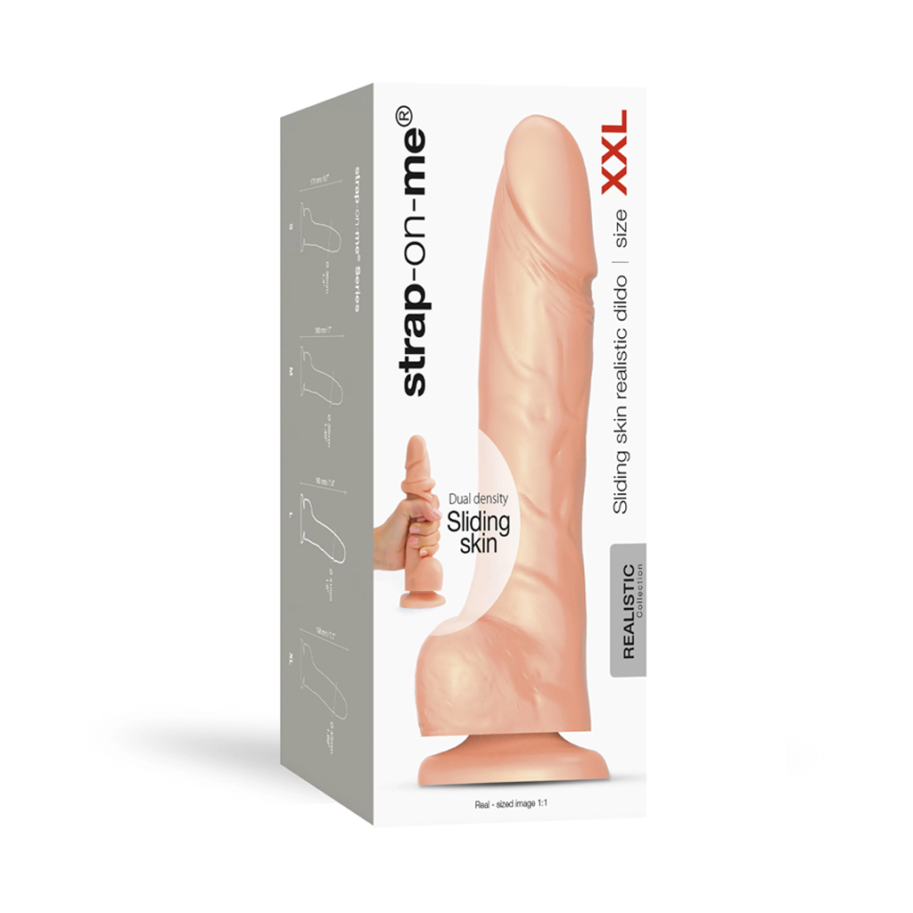 GODE RÉALISTE À PEAU COULISSANTE VANILLE XXL