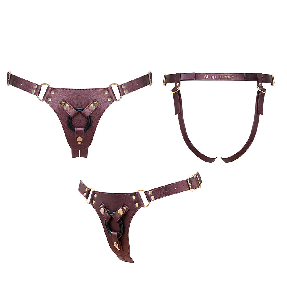 HARNESS SIMILI GÉNÉREUX - TAILLE UNIQUE - AUBERGINE
