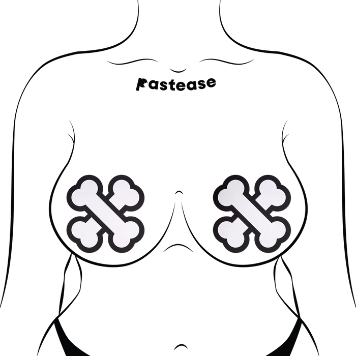 White Crossbone Breast Pasties