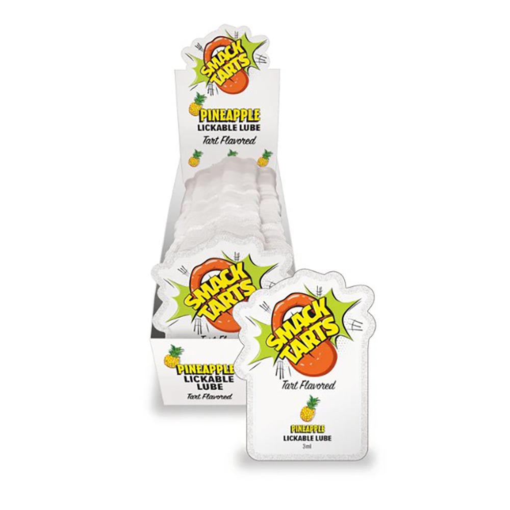 SMACK Tarts - Lickable Flavored Lubricant - Pineapple 3ML Pouch Display of 36 🍍