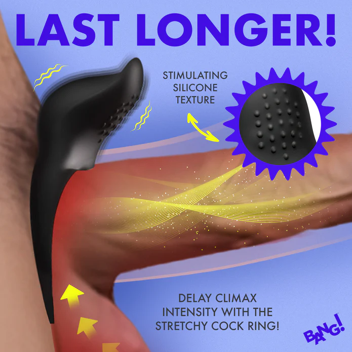 Vibrating Silicone Cock Ring - Black