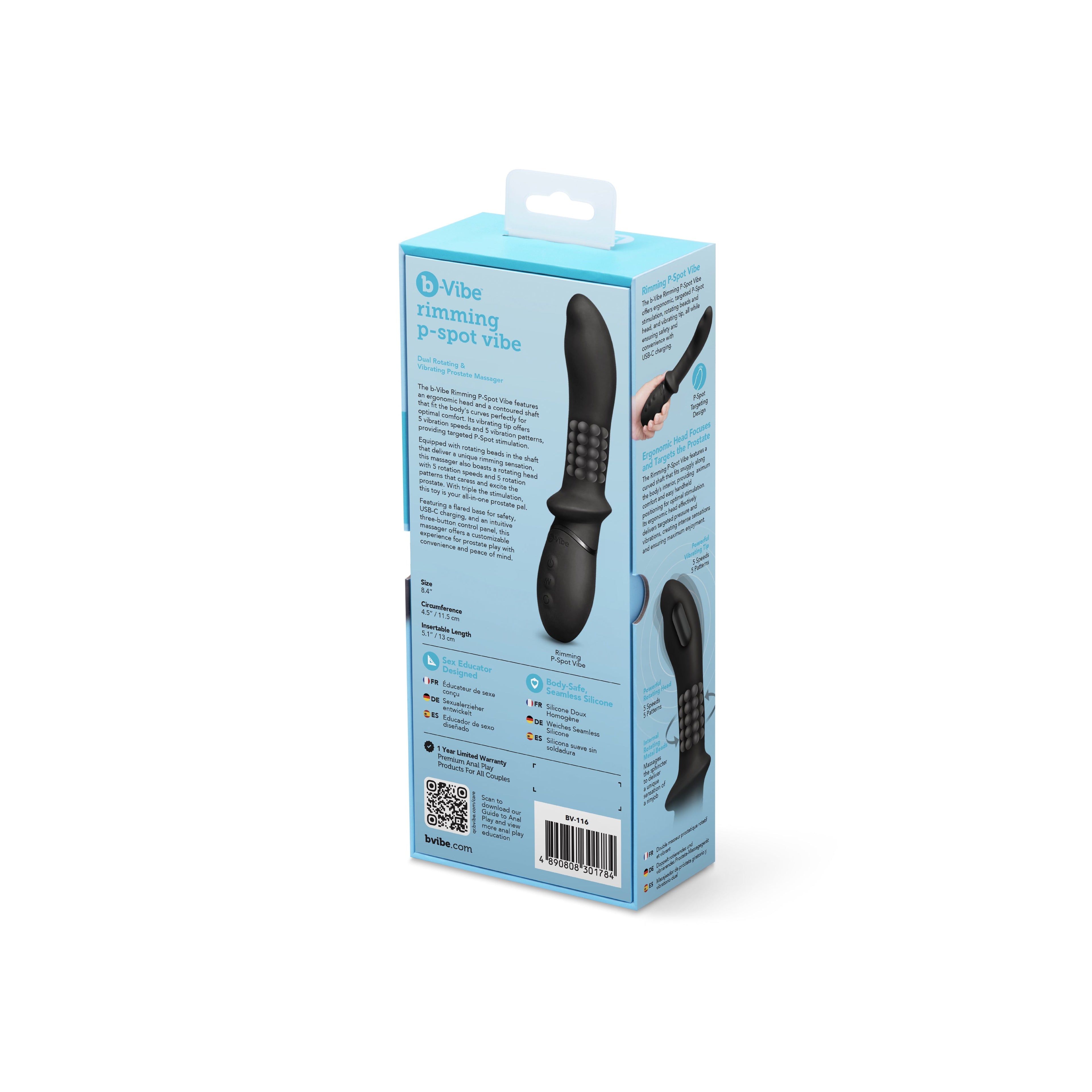 VIBRANT P-SPOT VIBE RIMMING - Massager prostatique à double rotation et vibration