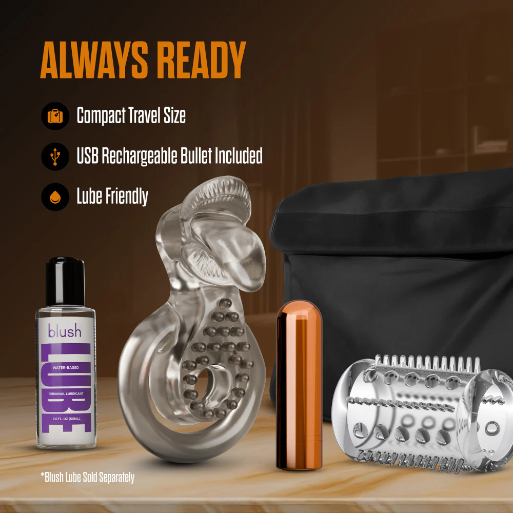 Stay Hard - Vibrating Double Cock Ring Set with Sleeve