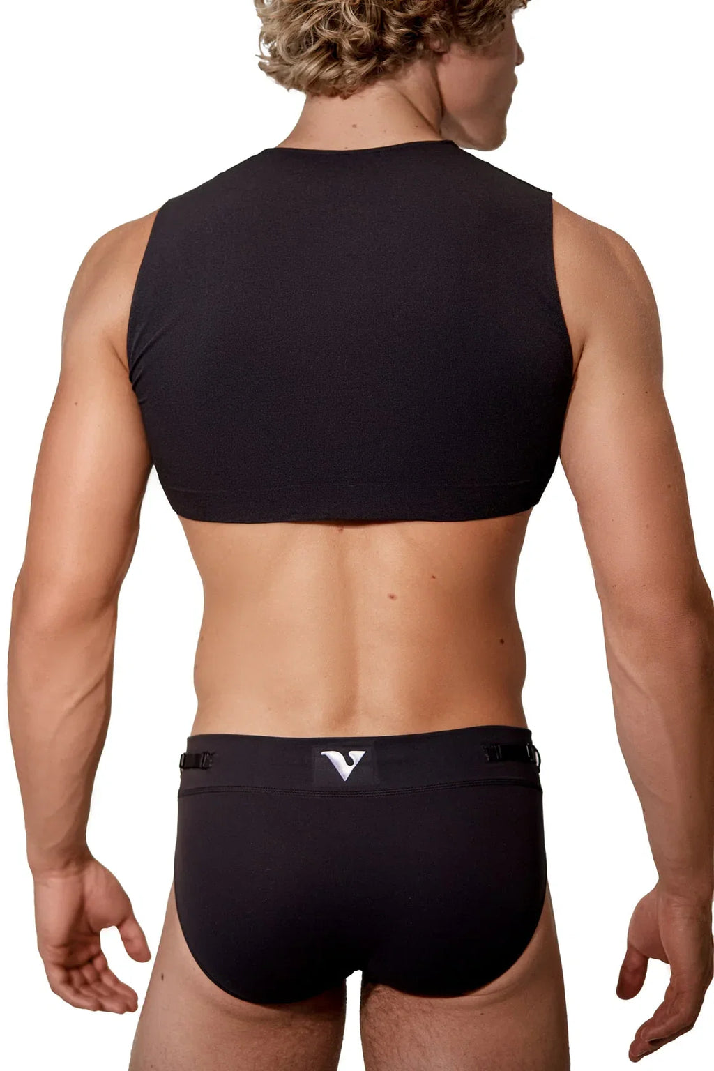 Unisex Large - Mini Crop Top Sheer - Black