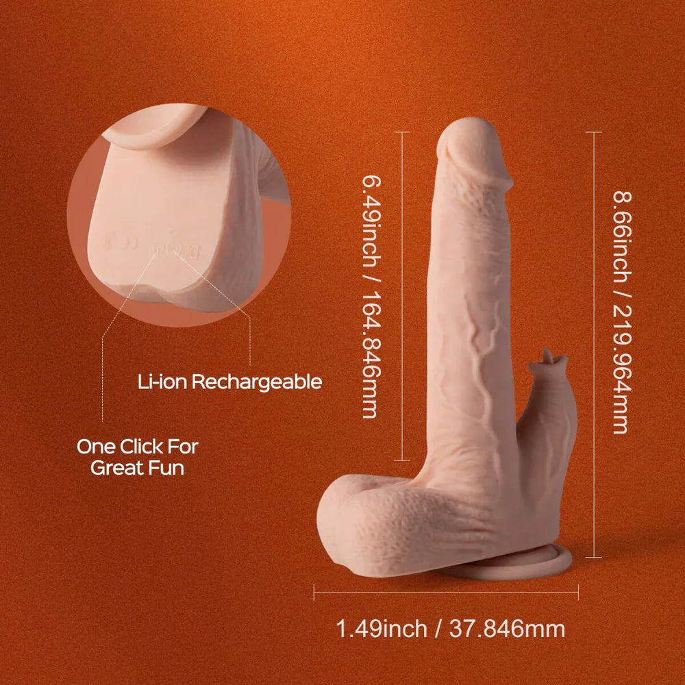 TESTER - Colter App-Enabled Thrust/Licking Dildo