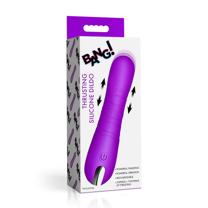 Thrusting Silicone Dildo - Purple