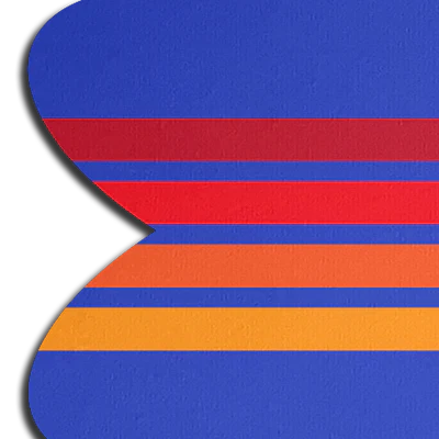 Vibrant Retro Stripes on Blue Petal Breast Pasties