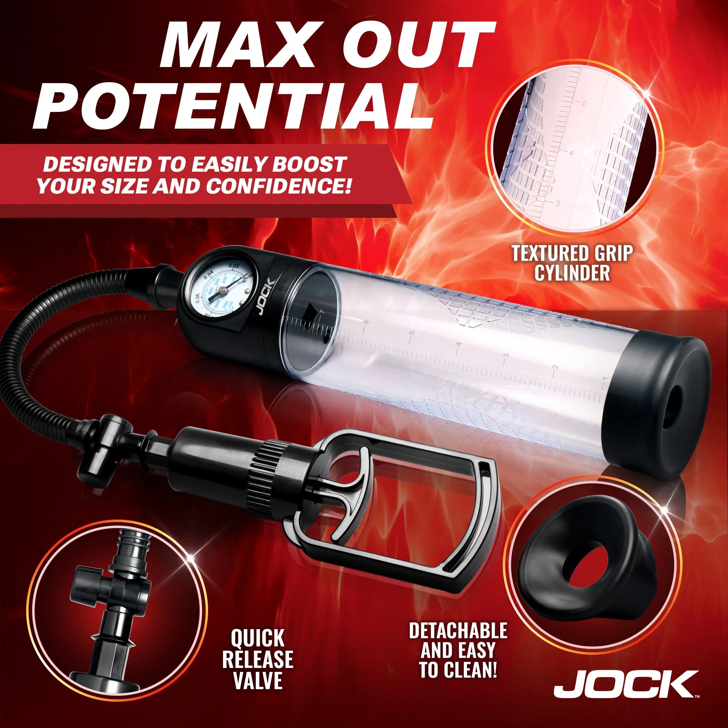 Pump Up Gauge Penis Pump with Pull Handle