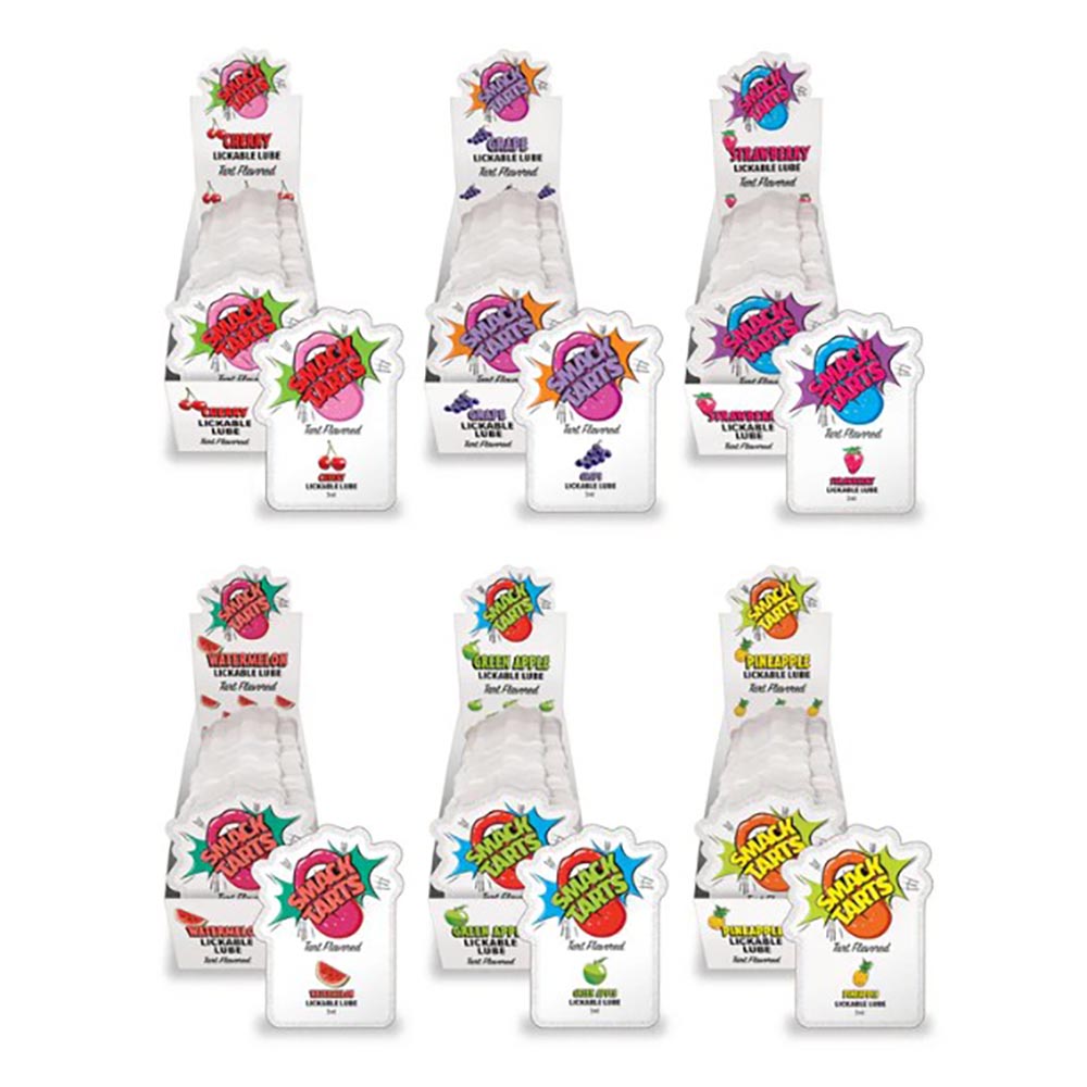 SMACK Tarts - Lickable Flavored Lubricant - Pineapple 3ML Pouch Display of 36 🍍
