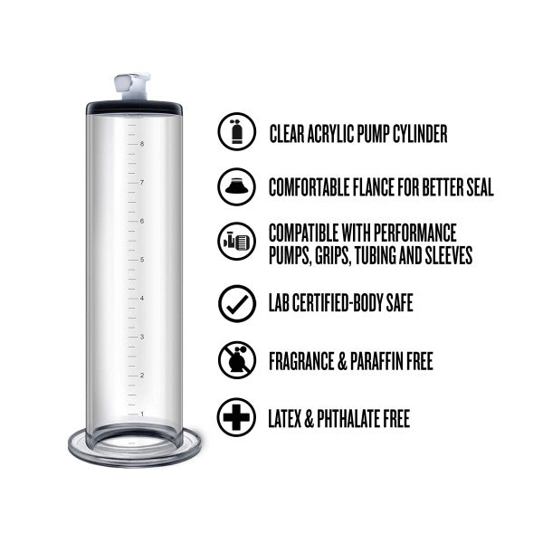 Performance - 9" x 2.5" Penis Pump Cylinder - Clear
