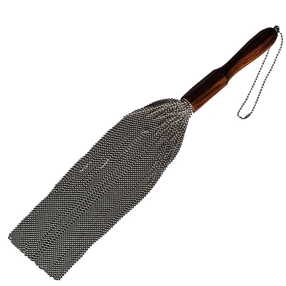Beaded Metal Flogger with Wooden Handle