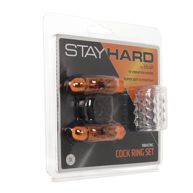 Stay Hard - Vibrating Cock Ring Set with Sleeve And 2 Bullets