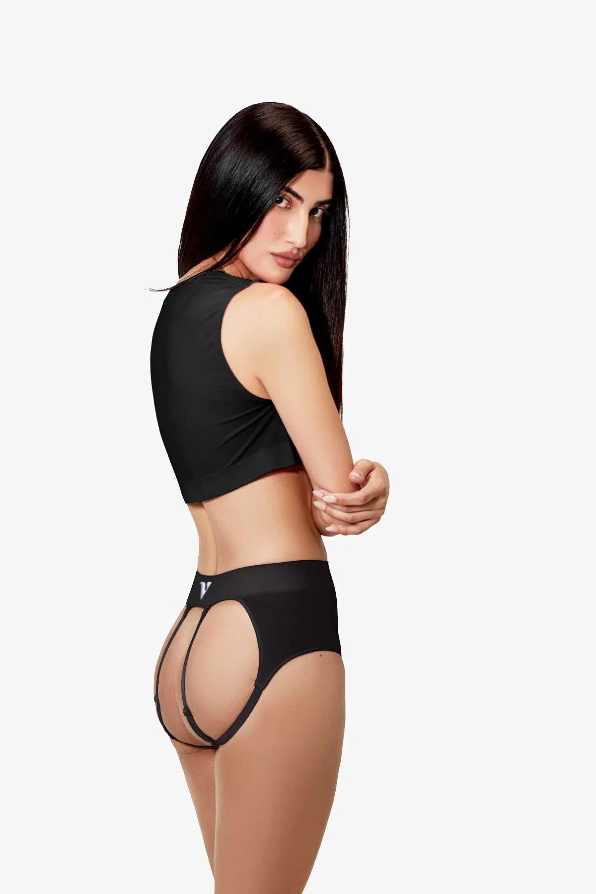 Womens Large - JockVStrap Sheer Briefs - Black