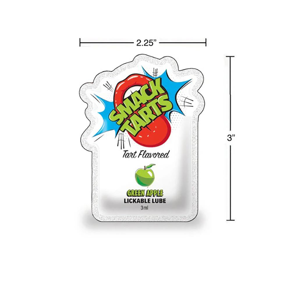SMACK Tarts - Lickable Flavored Lubricant - Green Apple 3ML Pouch Display of 36 🍏