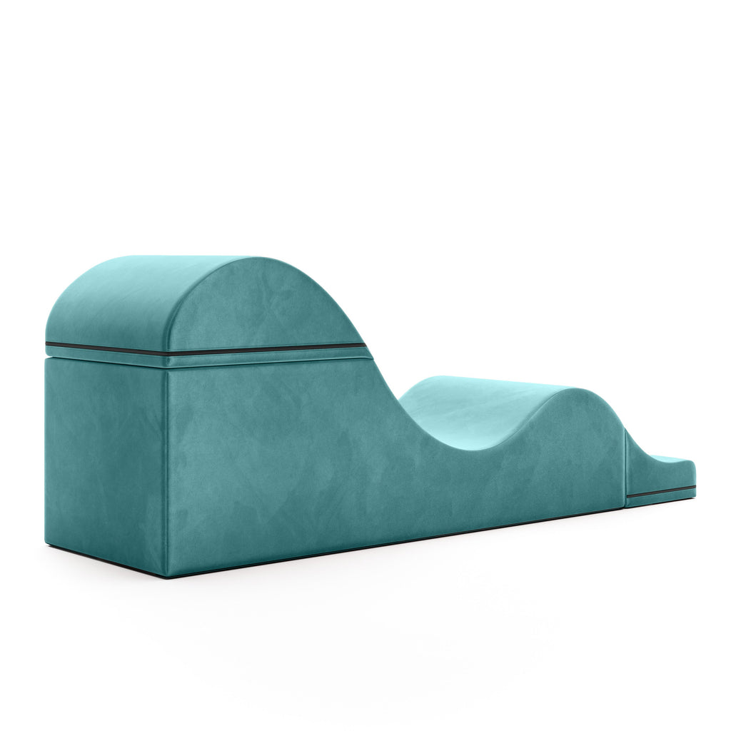 Aria XL Flip Chaise 22 Inch Wide - Convertible XL Sex Chair and Bed Bench, Teal