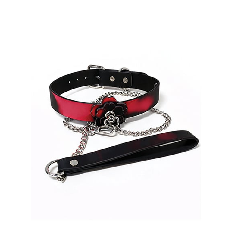 HEAT TEASE - FLOWER COLLAR - BLACK/PINK