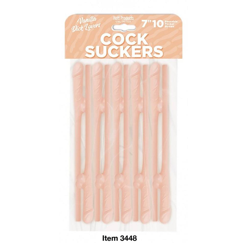 Cocksucker Reusable Straws Vanilla Coloured - 10pc