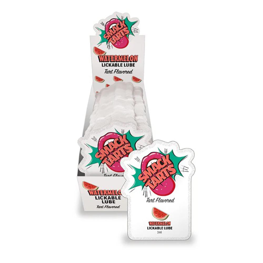 SMACK Tarts - Lickable Flavored Lubricant - Watermelon 3ML Pouch Display of 36 🍉