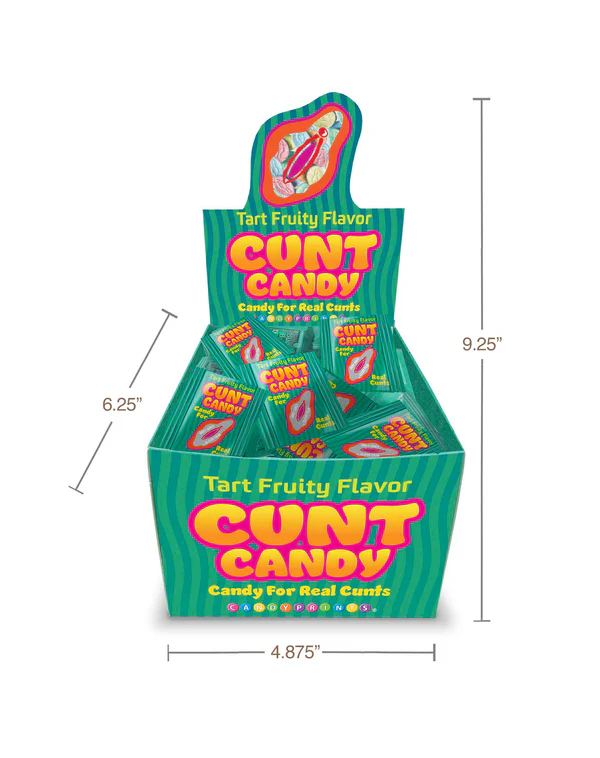 CUNT CANDY INDIVIDUAL BAGS OF 5, DISPLAY OF 100