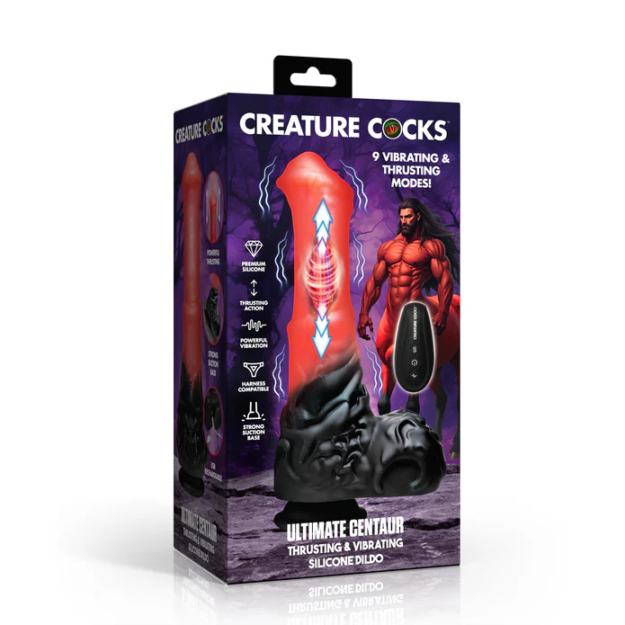 Centaur Thrusting & Vibrating Silicone Dildo w/ RC